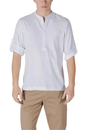 Antony Morato Homme, Chemises, Blanc, Taille: 2XL Polo Blanc à Col Mandarin
