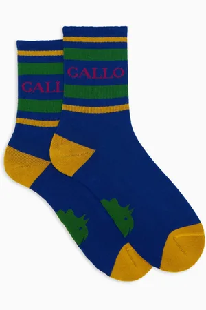 Gallo Unisex, Sous-vêtements, Multicolore, Taille: M Chaussettes courtes en éponge de coton bleu à rayures et avec inscription unisexe