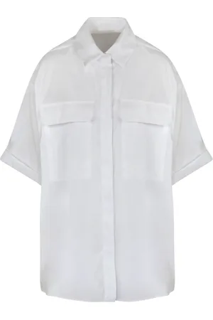 SEMICOUTURE Femme, Blouses et Chemises, Blanc, Taille: 36 FR Chemise en popeline avec fermeture boutonnée sur le devant