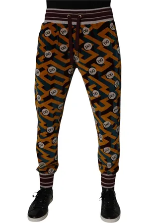 Dolce & Gabbana Homme, Pantalons, Multicolore, Taille: S Jogger Pantalons de survêtement à logo monogramme multicolore