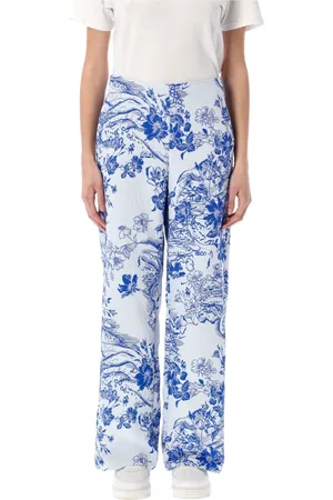 Nike Femme, Pantalons, Bleu, Taille: 36 FR Pantalon de piste Jacquard paysage