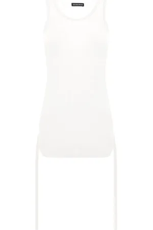 ANN DEMEULEMEESTER Femme, Tops, Blanc, Taille: 40 FR Débardeur Court Froissé