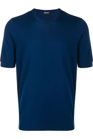 DRUMOHR Homme, Tops, Bleu, Taille: 3XL T-shirt Col Rond Décontracté