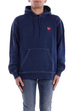 Carhartt Homme, Sweatshirts et sweats à capuche, Bleu, Taille: M Pull à capuche avec logo