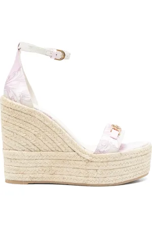 VERSACE Femme, Chaussures, Rose, Taille: 37 EU Lilas Talon Compensé Bride Cheville Chaussures