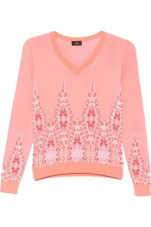 Etro Femme, Tops, Rose, Taille: 38 FR Paisley Jacquard Sweater