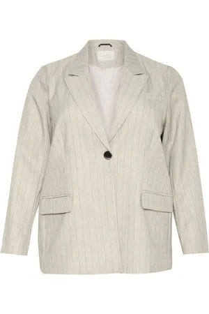 Kaffe Femme, Vestes, , Taille: 44 FR Blazer Gris à Rayures Veste