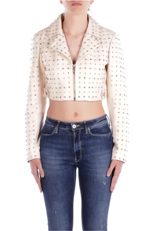 Blugirl Femme, Vestes, , Taille: 38 FR Veste en Cuir Cloutée