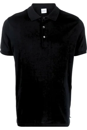 Aspesi Homme, Tops, Noir, Taille: 2XL Polo en coton avec boutons en nacre