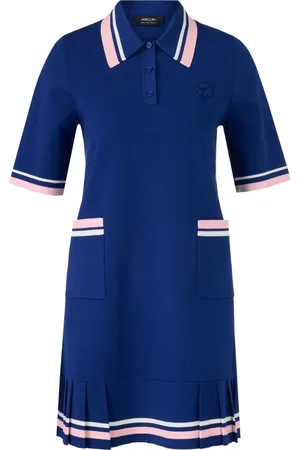 Marc Cain Femme, Robes, Bleu, Taille: 38 FR Robe en Maille Fine A-Line Tennis