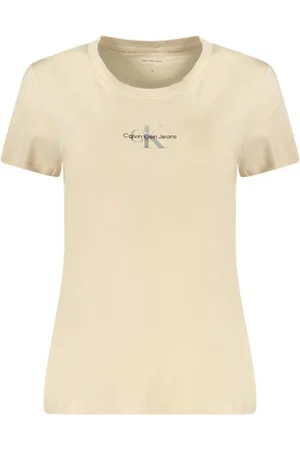 Calvin Klein Femme, Tops, , Taille: 36 FR Iridescent Logo Print Slim Fit T-Shirt