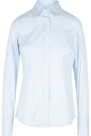 Mauro Grifoni Femme, Blouses et Chemises, Bleu, Taille: 36 FR Chemise Popeline Slim Fit