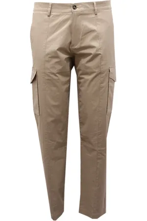 Paolo Pecora Homme, Pantalons, , Taille: M Pantalon en Coton Taupe, Fabriqué en Italie