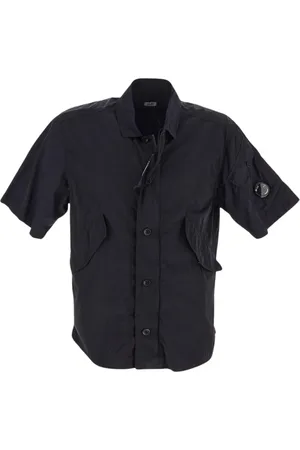 C.P. Company Homme, Chemises, Bleu, Taille: M Chemise à Manches Courtes Chrome-R pour Homme