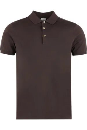 Aspesi Homme, Tops, Brun, Taille: 2XL Polo en coton avec boutons en nacre