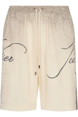 Jean Paul Gaultier Femme, Shorts, , Taille: 42 FR Shorts en coton imprimé Ecru/Noir/Rouge