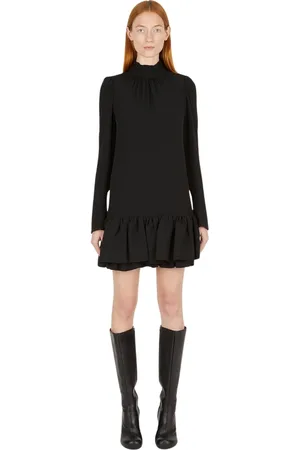 Paco rabanne Femme, Robes, Noir, Taille: 36 FR Robe à volants avec col haut