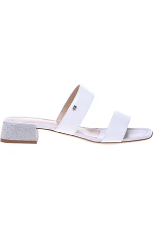 BALDININI Femme, Chaussures, Blanc, Taille: 37 EU patent leather and silver glitter clogs