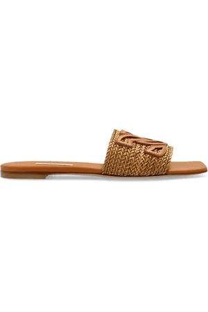 Casadei Femme, Chaussures, Brun, Taille: 38 1/2 EU Mules en cuir avec logo