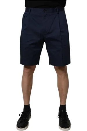 Dolce & Gabbana Homme, Shorts, Bleu, Taille: L Shorts Bermuda en Coton Bleu Foncé