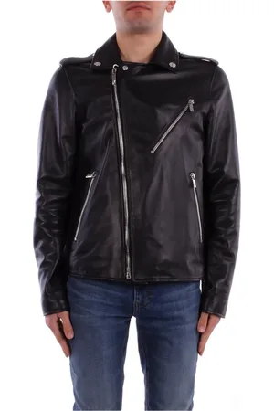 John Richmond Homme, Vestes, Noir, Taille: M Manteau noir à fermeture éclair et poches