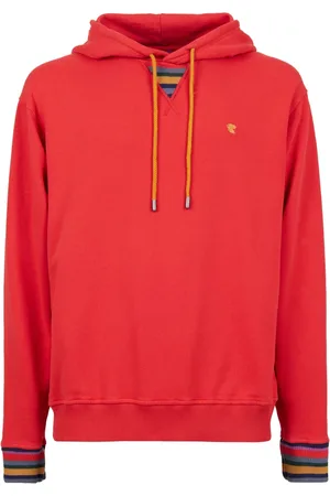 Gallo Unisex, Sweatshirts et sweats à capuche, Rouge, Taille: S Sweat à capuche en coton rouge unisexe avec couleur unie et inserts multicolores
