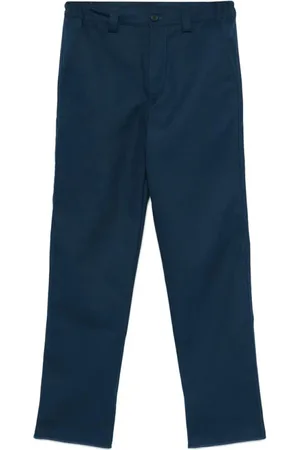 GR10K Homme, Pantalons, Bleu, Taille: S Pantalon Reproduit Bleu avec Plis Avant