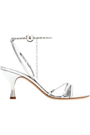 Salvatore Ferragamo Femme, Chaussures, Gris, Taille: 35 1/2 EU Sandale Denise dans le style des années 70