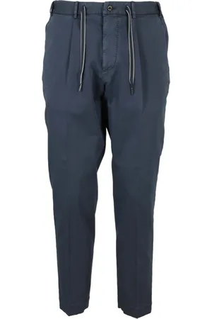 Biagio Santaniello Homme, Pantalons, Bleu, Taille: L Pince ajustable en coton