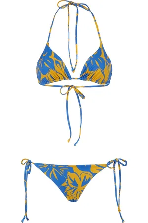 Gallo Femme, Maillots de bain, Multicolore, Taille: 36 FR Bikini triangle réversible jaune pour femmes avec motif floral