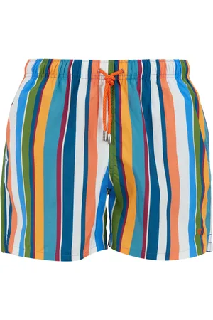 Gallo Homme, Maillots de bain, Multicolore, Taille: XL Shorts de bain blancs pour hommes à rayures multicolores