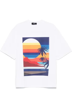 Dsquared2 Homme, Tops, Blanc, Taille: XS T-shirt Blanc Col Rond
