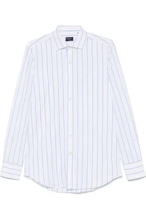 Finamore Homme, Chemises, Blanc, Taille: XL Chemise Blanche à Boutons Col Italien