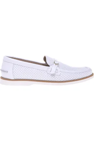 BALDININI Femme, Chaussures, Blanc, Taille: 39 EU perforated calfskin loafer