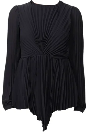 Twin-Set Femme, Blouses et Chemises, Noir, Taille: 40 FR Ensemble Blouse Plissée en Georgette