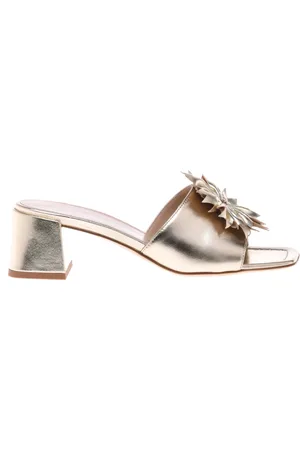 BALDININI Femme, Chaussures, Jaune, Taille: 36 EU Clogs in light gold laminated nappa