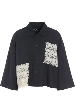 Bitte Kai Rand Femme, Blouses et Chemises, Noir, Taille: 44 FR Chemise en Dentelle Noir/Ivoire