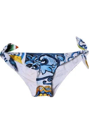 Dolce & Gabbana Femme, Maillots de bain, Multicolore, Taille: 36 FR Bas de Maillot de Bain Blanc Majolique Bikini