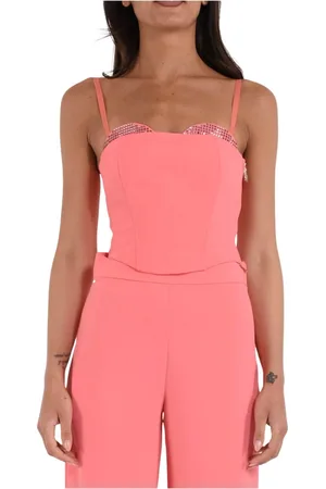 Patrizia Pepe Femme, Tops, , Taille: 40 FR Haut Bustier en Crêpe avec Détail Strass