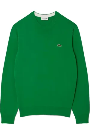 Lacoste Homme, Pulls, Vert, Taille: XL Pull en Coton Monochromatique à Col Rond