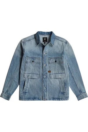 G-Star Homme, Chemises, Bleu, Taille: M Overshirt en denim avec fermeture boutonnée