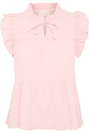Part Two Femme, Blouses et Chemises, Rose, Taille: 48 FR Chemisier à Volants Floral
