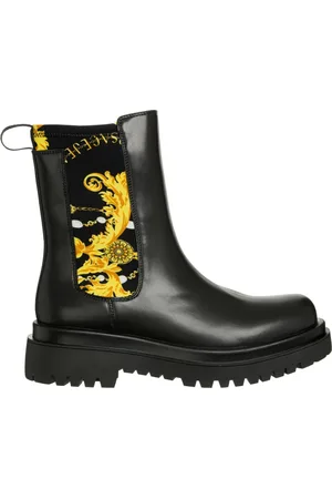 VERSACE Femme, Chaussures, Noir, Taille: 39 EU Drew Chain Couture Bottes