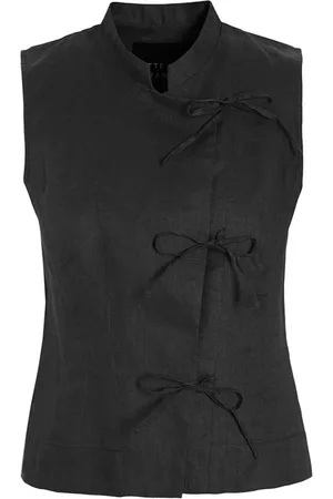 Bitte Kai Rand Femme, Tops, Noir, Taille: 46 FR Chemisier en lin aéré noir