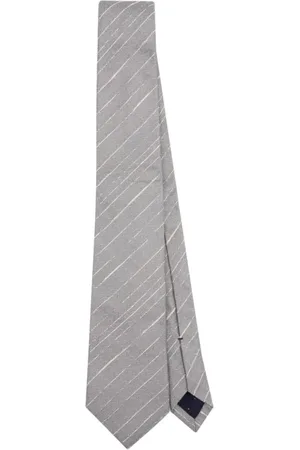 Paul Smith Homme, Accessoires, Gris, Taille: ONE Size Cravate en crêpe à rayures pour homme