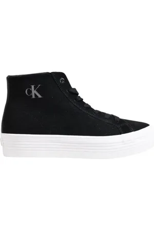 Calvin Klein Femme, Chaussures, Noir, Taille: 38 EU Baskets en Cuir Suédé Noir Chaussures Femme