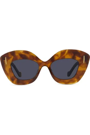 Loewe Femme, Accessoires, Brun, Taille: ONE Size Lunettes de soleil cat-eye en acétate havana