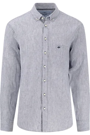 Fynch-Hatton Homme, Chemises, Bleu, Taille: 2XL Chemise en Lin à Rayures Fines