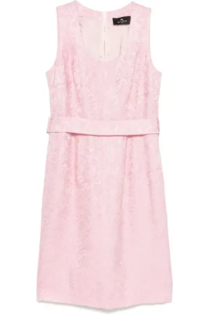 Etro Femme, Robes, Rose, Taille: 38 FR Robe Midi Brodée avec Motif Paisley