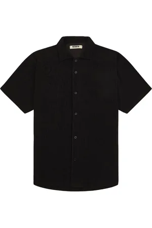 Woodbird Homme, Chemises, Noir, Taille: M Chemise Décontractée Plissée